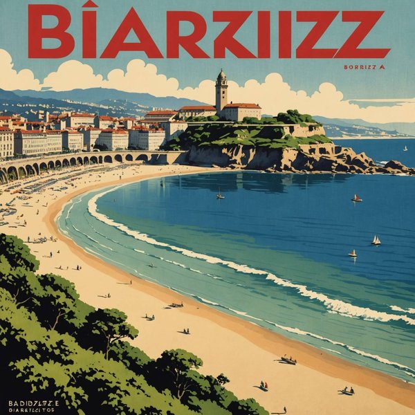 Découvrez le Charme Rétro avec une Affiche Biarritz Vintage : Revivez l'Élégance d'une Époque Révolue